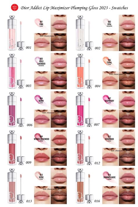 dior lip maximizer 028|Dior lip gloss color chart.